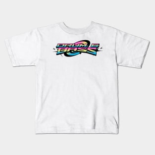 DRUM AND BASS  - Rainbow Y2K Chest logo (black/pink/blue) Kids T-Shirt